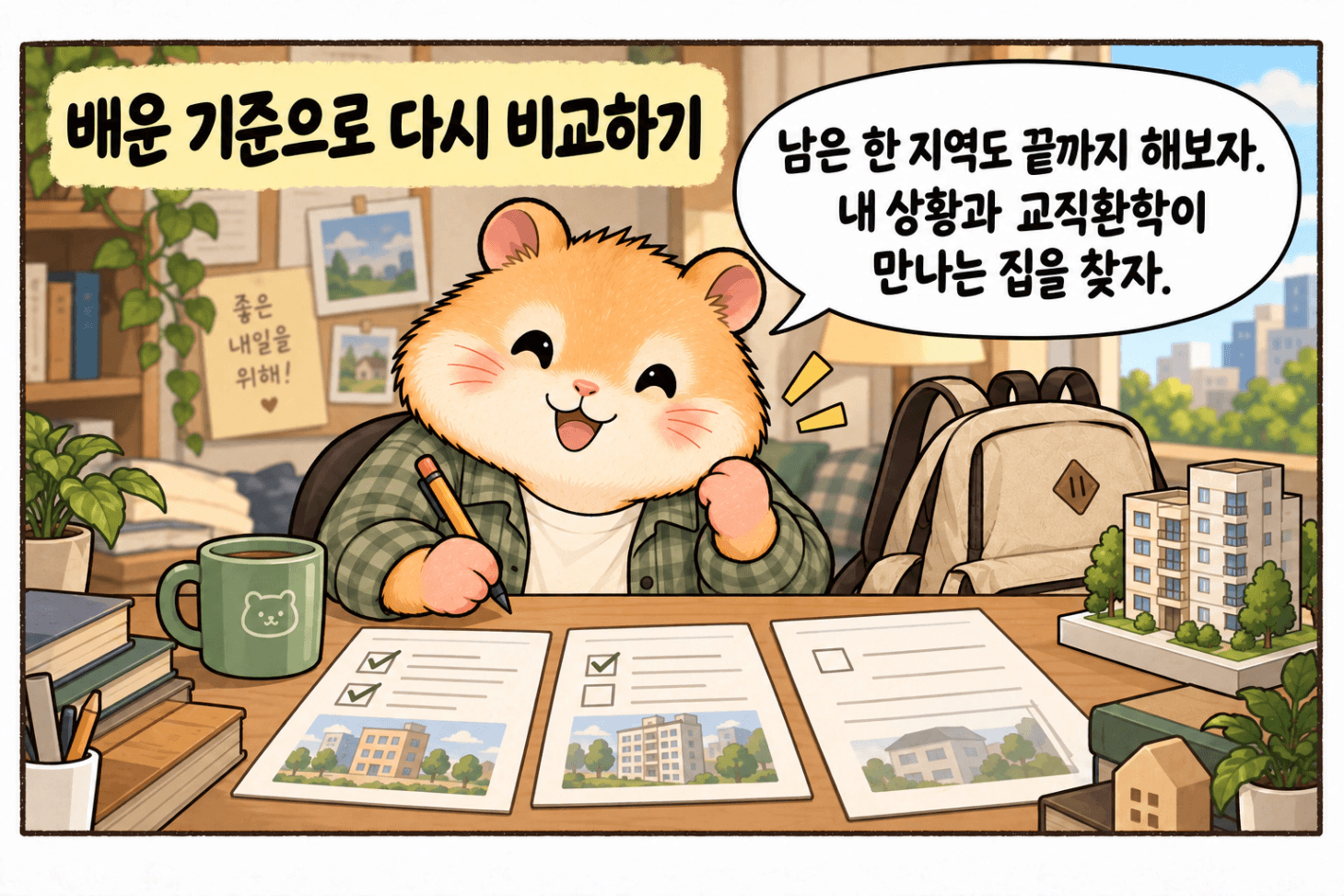 남은 지역 조사와 비교를 앞으로의 행동으로 정리한 순간