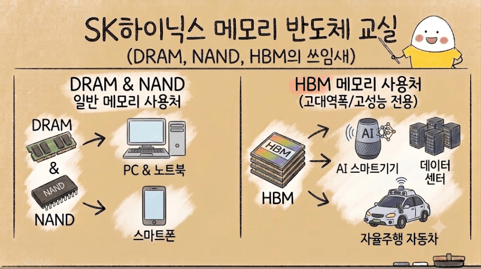 SK하이닉스 메모리 반도체 쓰임새