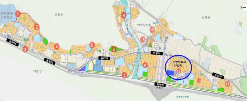 노후 계획도시 정비 기본계획(안)에 따라 마련된 특별정비예정 선도지구 선정 구역 위치도./부산시 제공