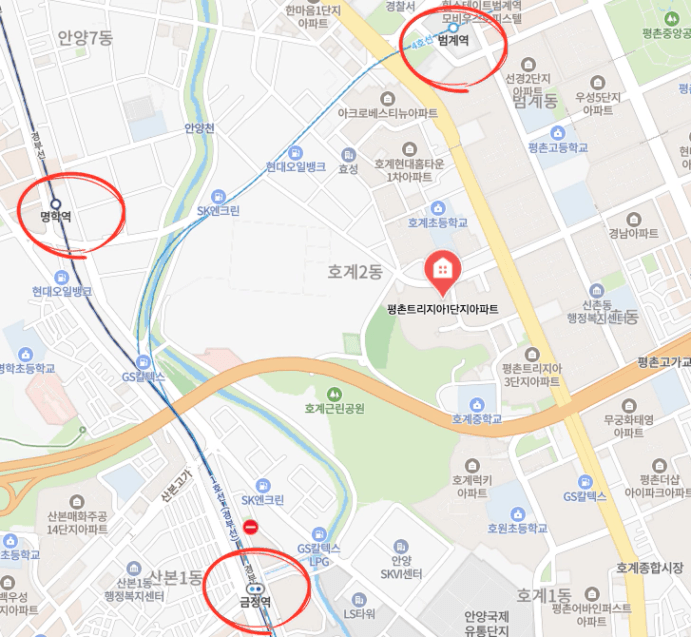 평촌 트리지아 입지