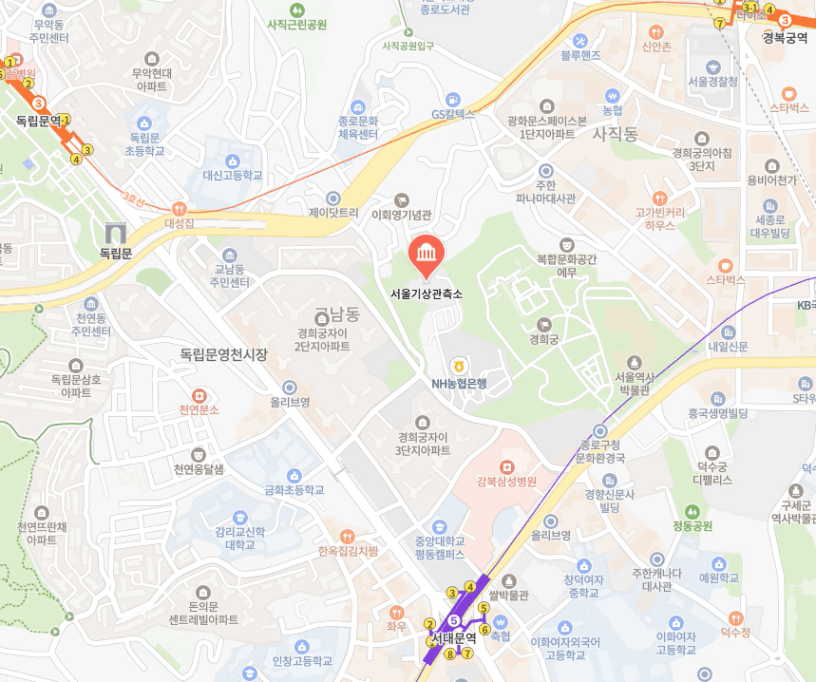 서울기상관측소 위치