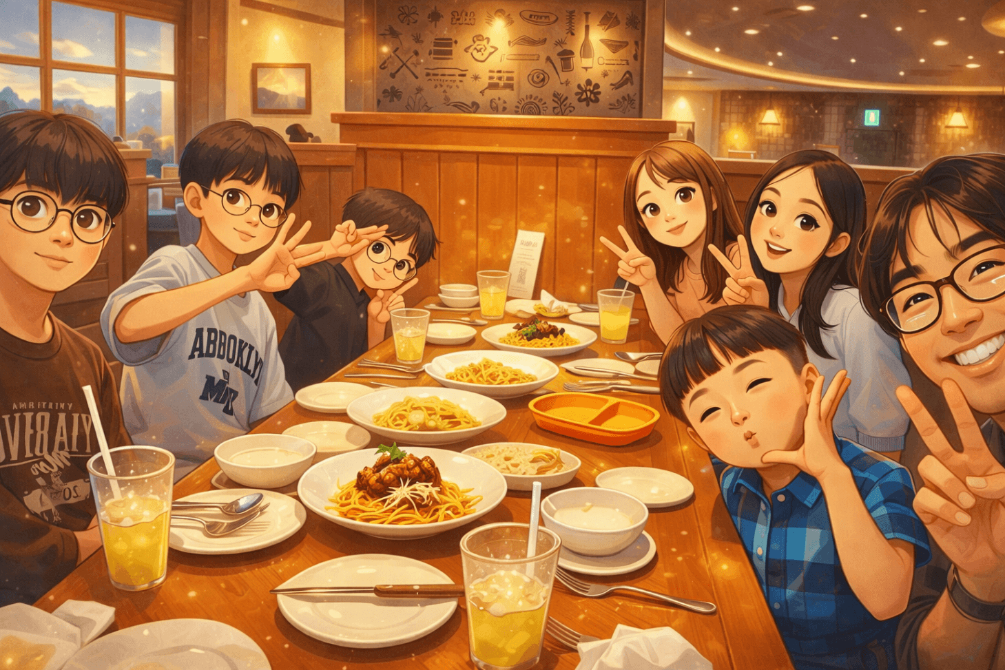 저녁 식사의 즐거운 시간