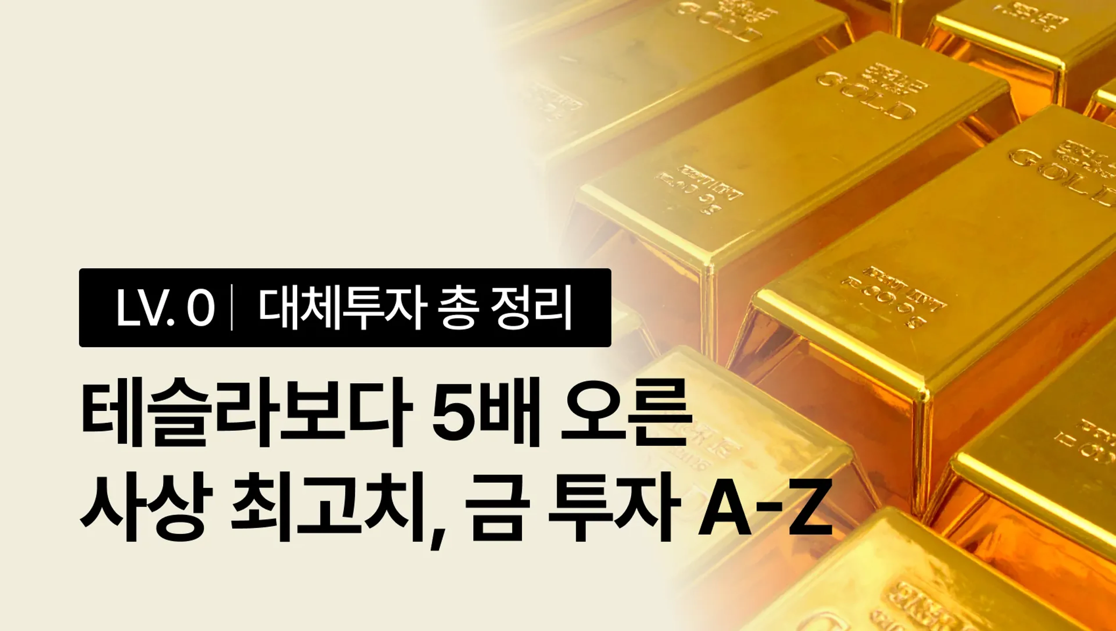 테슬라보다 5배 오른 사상 최고치 금! 대체투자 All-in-One