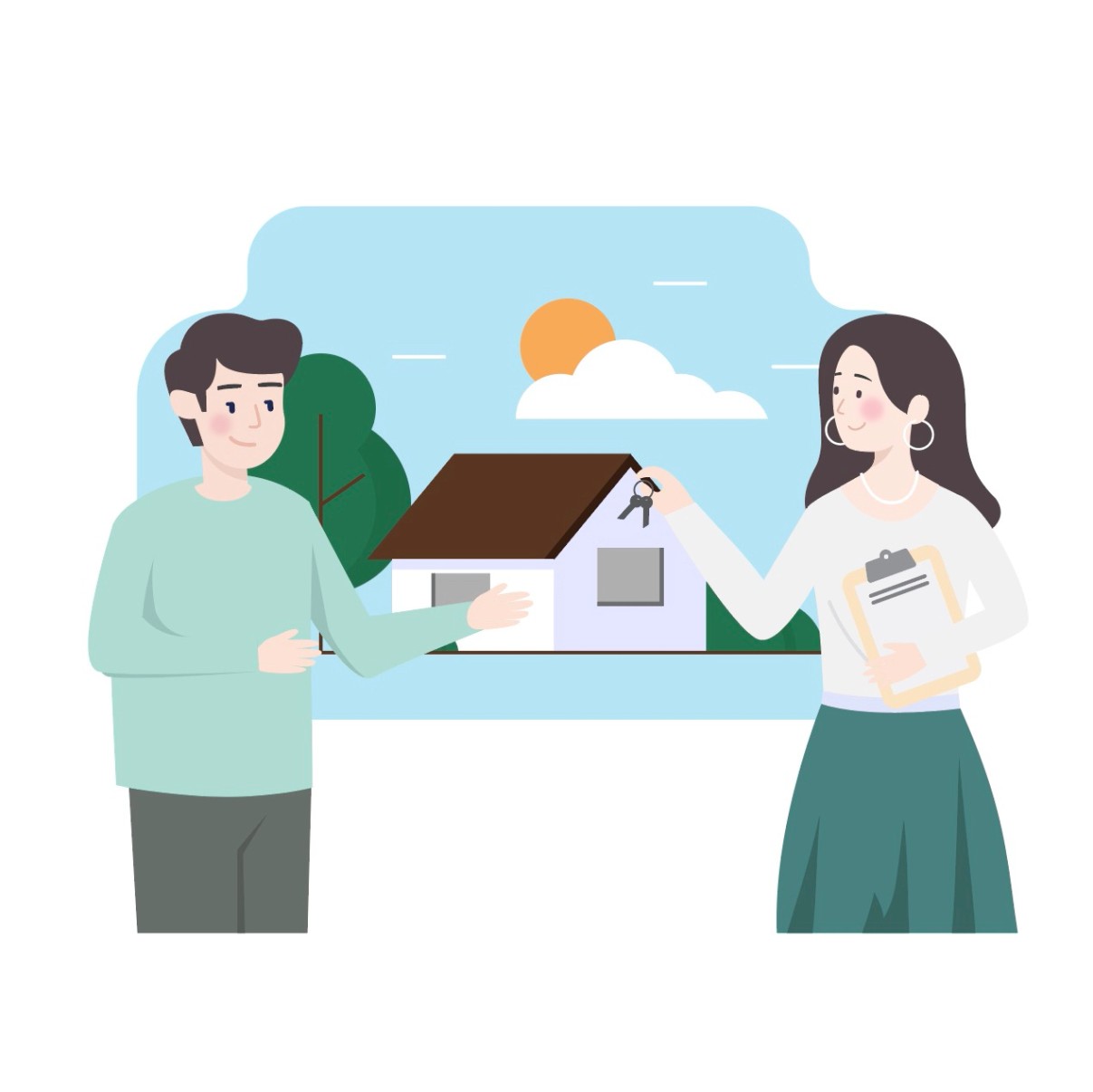 부동산 매수 거래 일러스트 백터 ai 다운로드 download real estate purchase transaction - 어반브러시