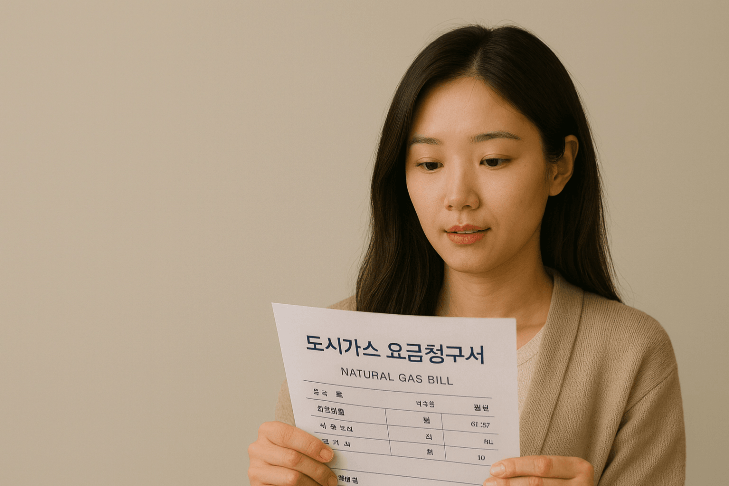 예스코도시가스요금조회하는여자