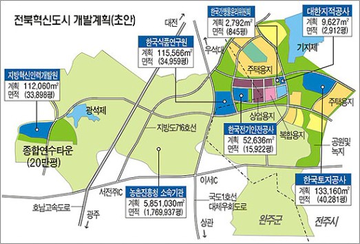 전주 인근에 토공등 5개 공공기관 입주