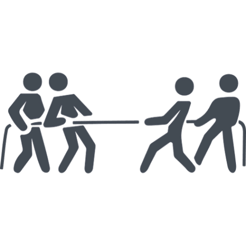 Business people conflict, tug of war, showdown, separation icon - Download  on Iconfinder