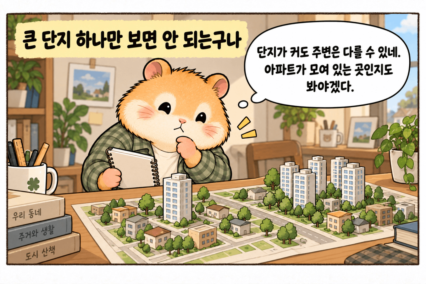 큰 단지 하나와 주변 아파트 밀집을 구분하게 된 순간