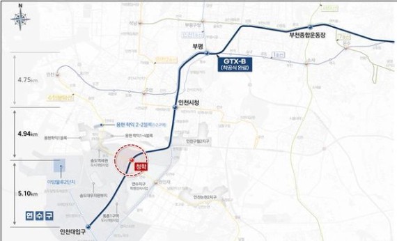 GTX-B 인천구간 노선도(자료제공=인천시)