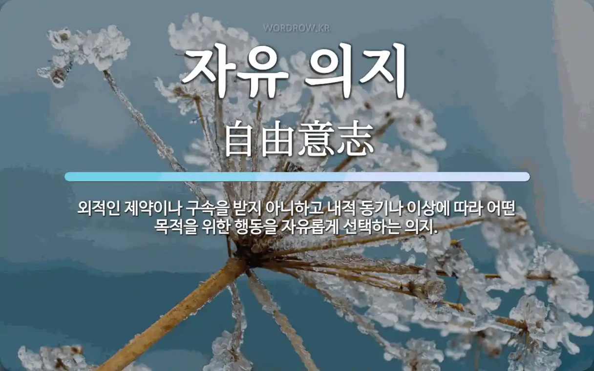 자유 의지 뜻·의미 | 국어 사전 | 워드로