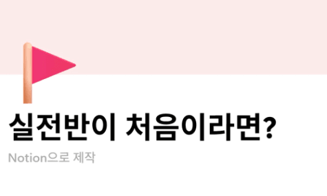 실전반이 처음이라면? | Notion